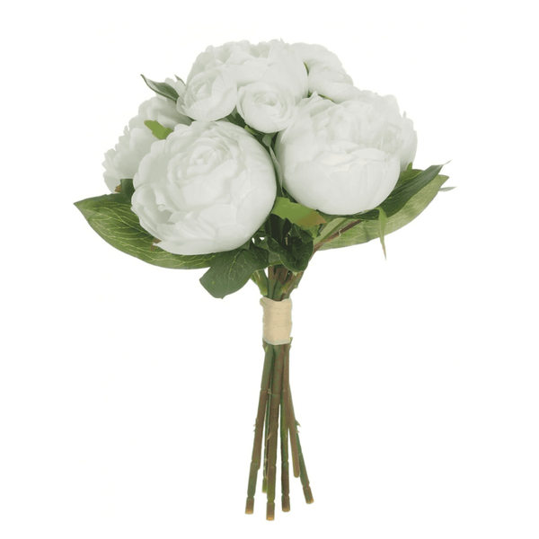 Simply Making White Eternity Peonies Hand Tied Silk Bunch