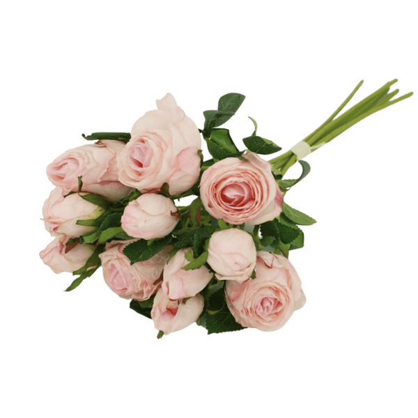 Simply Making Dusty Pink Dried Touch Small Ruby Rose Silk Rose Bunch