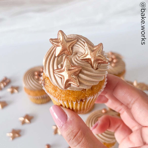 FunCakes Bronze Gold Stars Sugar Decorations Set Of 24