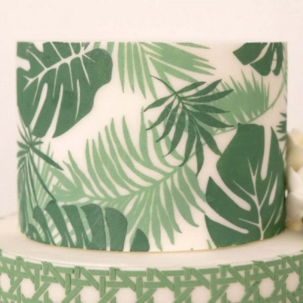 Evil Cake Genius Avalon Tropical Leaf 2-Piece Cake Stencil Set