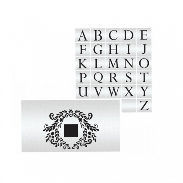 Evil Cake Genius Alexandria Lace Mix & Match Monogram 3-Tier Cake Stencil Set #9SH