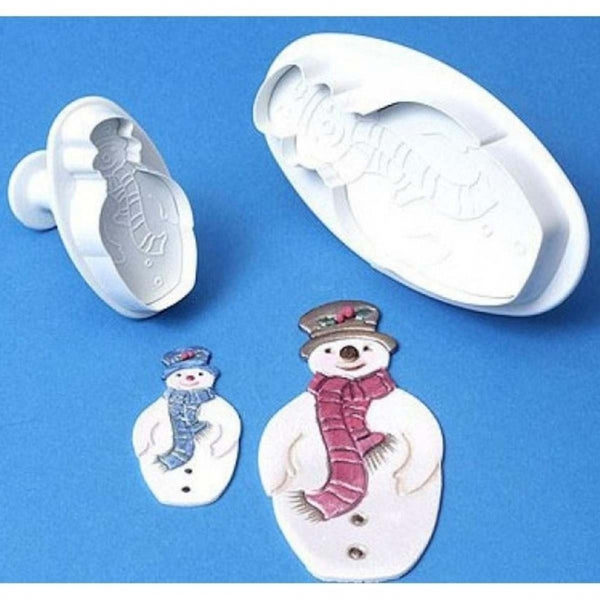 PME Medium And Small Snowman Plunger Cutters 2 Pieces