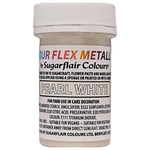Sugarflair Metallic Food Colour Flex Edible Paint - Pearl White