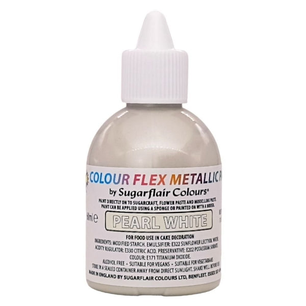 Sugarflair Metallic Food Colour Flex Edible Paint - Pearl White