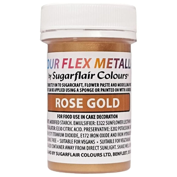 Sugarflair Metallic Food Colour Flex Edible Paint - Rose Gold