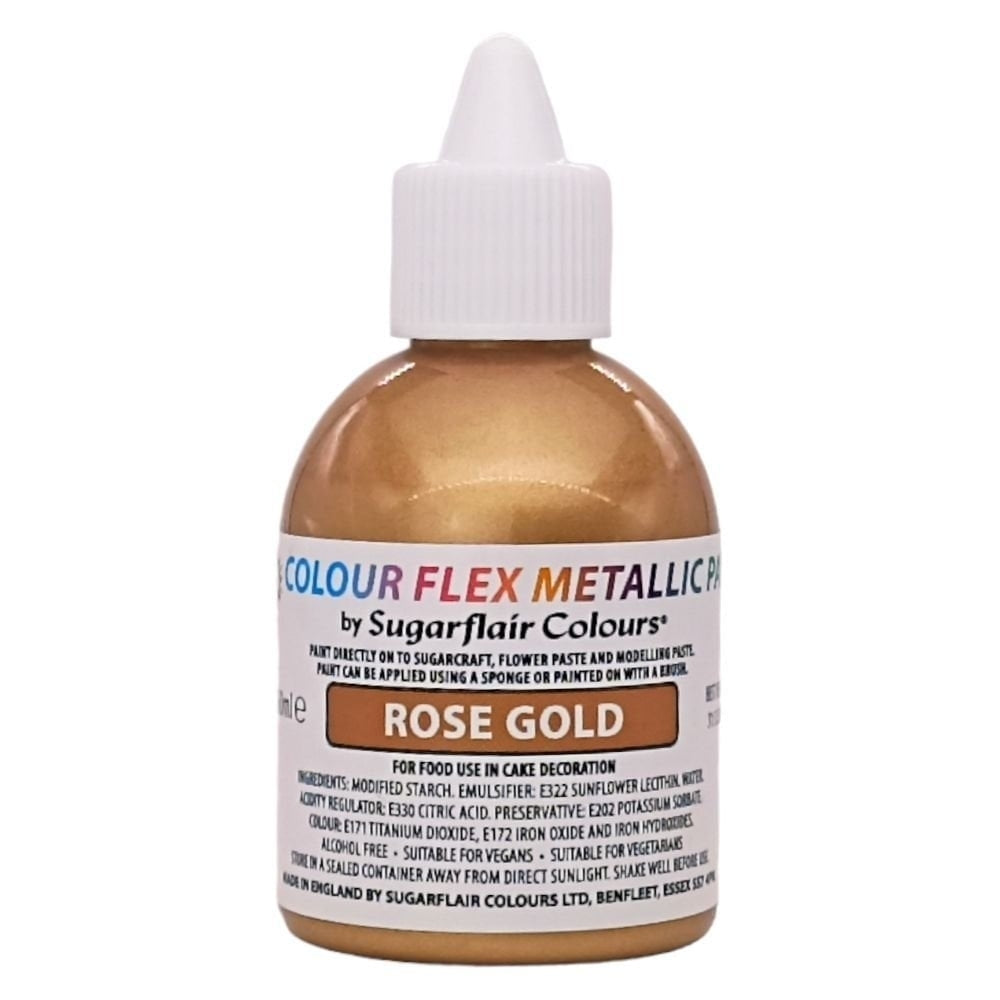 Sugarflair Metallic Food Colour Flex Edible Paint - Rose Gold