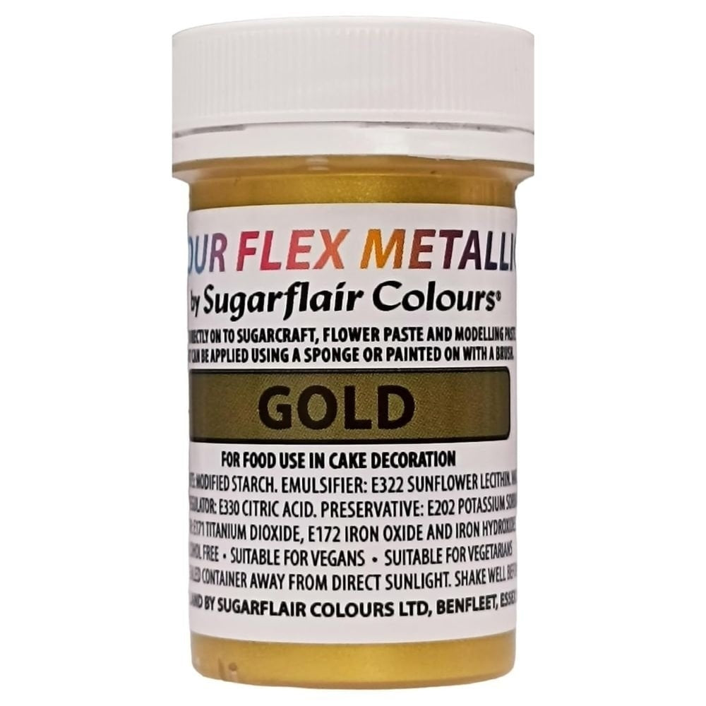 Sugarflair Metallic Food Colour Flex Edible Paint - Gold