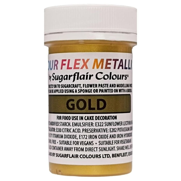 Sugarflair Metallic Food Colour Flex Edible Paint - Gold
