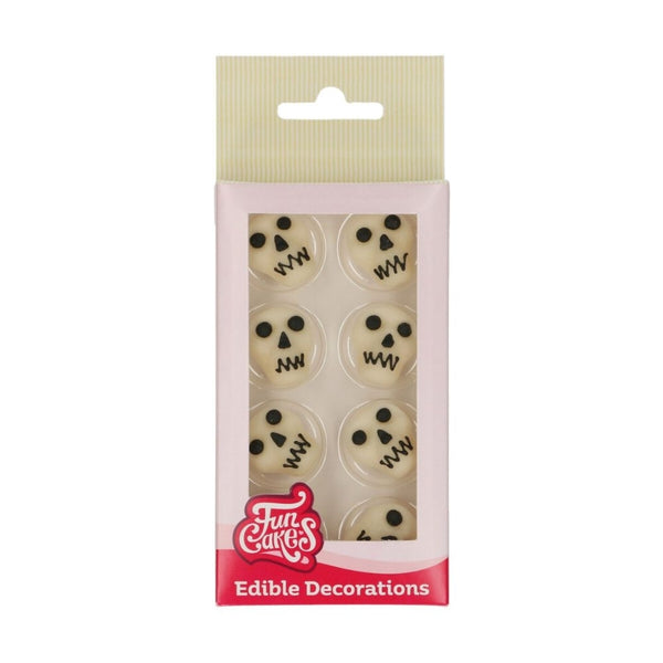 FunCakes Skull Sugar Decorations Set Of 8