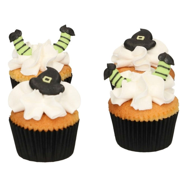 FunCakes Witch Hats & Legs Sugar Decorations Set Of 18