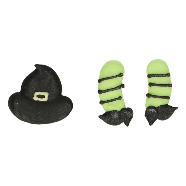 FunCakes Witch Hats & Legs Sugar Decorations Set Of 18
