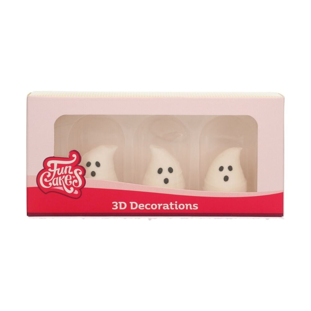 FunCakes 3D Ghost Decorations Set Of 3