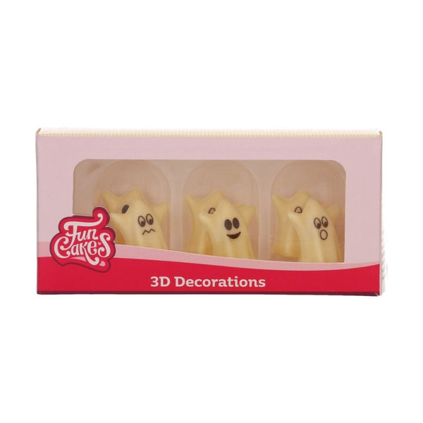 FunCakes 3D Chocolate Ghost Toppers x 6