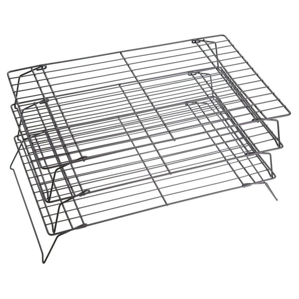 Kitchencraft 3 tier non-stick stackable cooling trays racks - 16" / 40cm