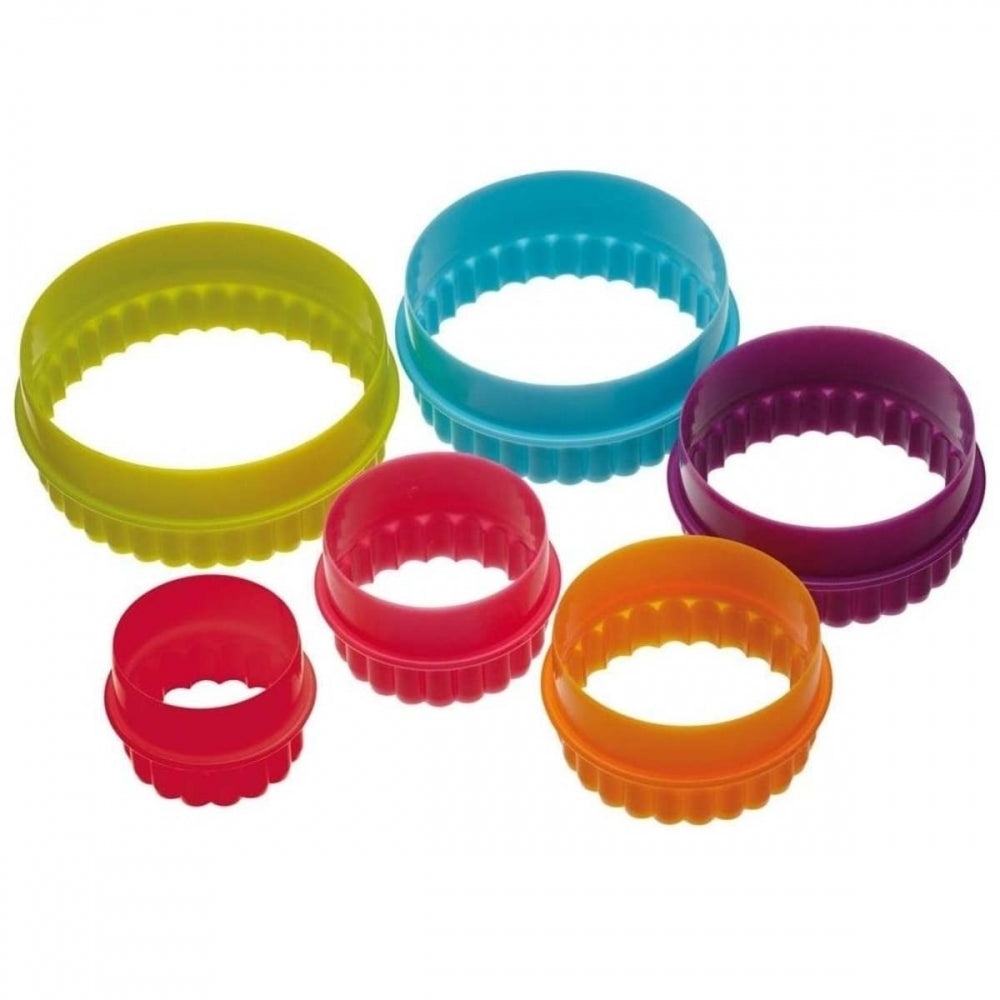 Kitchencraft 6 piece plastic ROUND icing / cookie cutter set