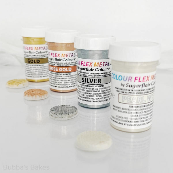 Sugarflair EXPIRED - Pearl White - Metallic Colour Flex 25ml Paint - Sugarflair [DEC 2025]