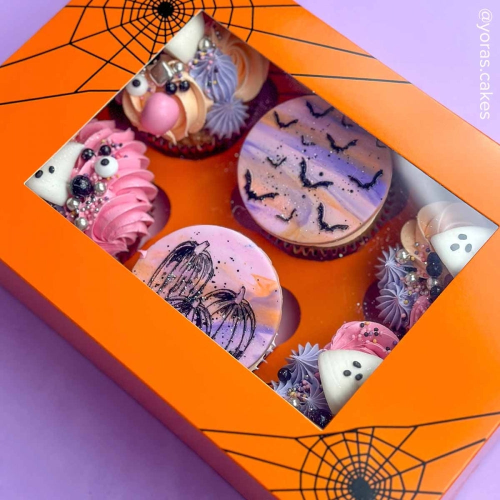 Simply Making Halloween Cobweb Satin Cupcake Box