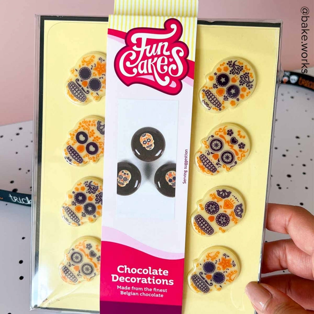 FunCakes Day Of The Dead Chocolate Toppers x 12