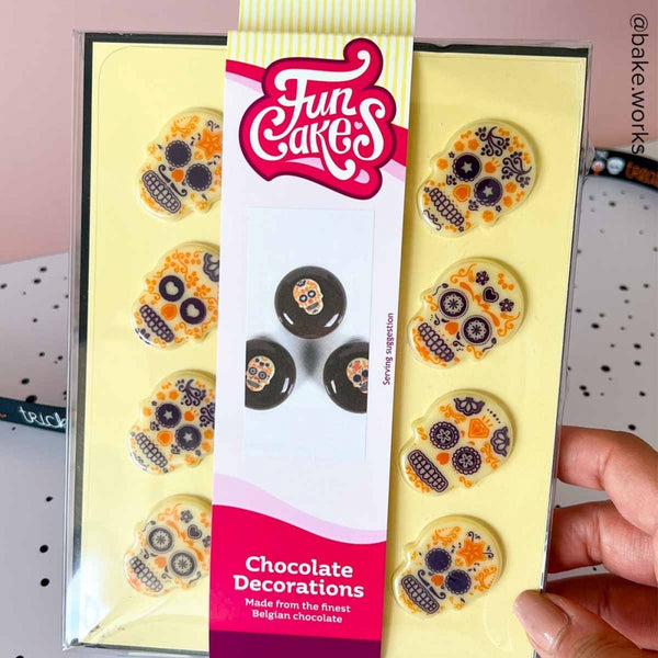 FunCakes Day Of The Dead Chocolate Toppers x 12