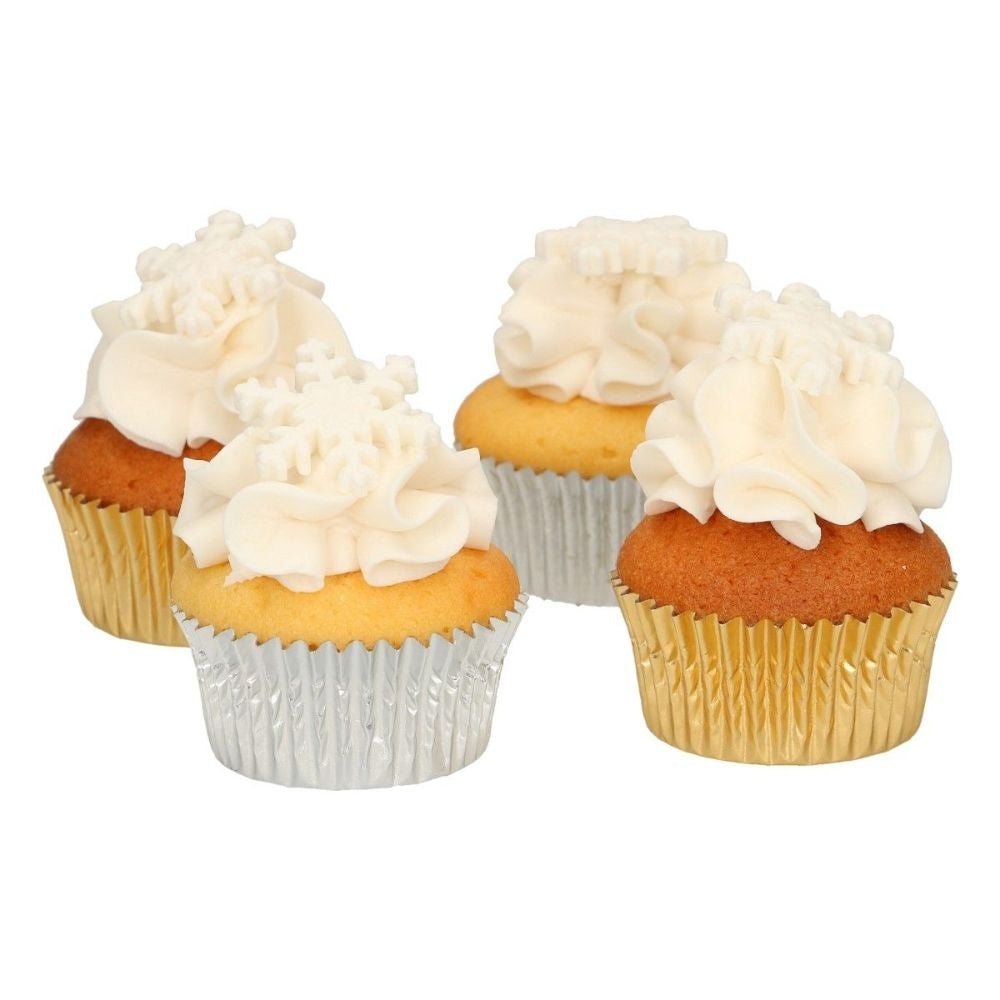 FunCakes Ice Crystal White Snowflakes Sugar Decorations Set Of 12