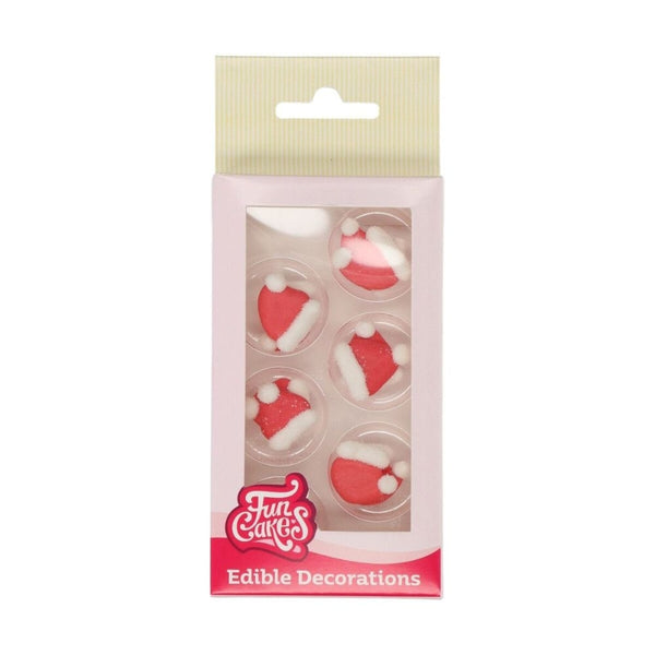 FunCakes Santa's Hat Sugar Decorations Set Of 12