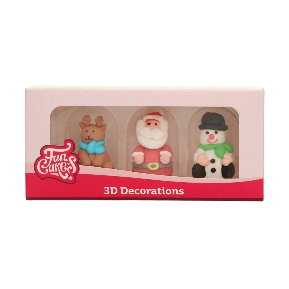 FunCakes 3D Christmas Figures Decorations Set Of 3