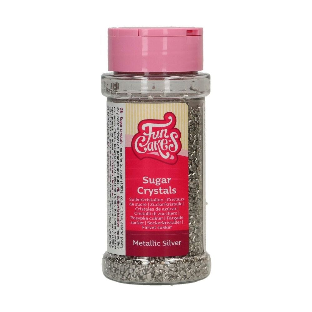 FunCakes Metallic Silver Sugar Crystals 80g