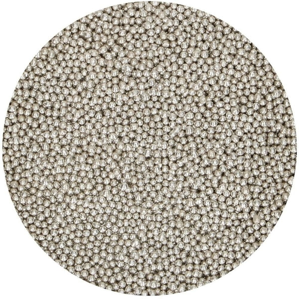 FunCakes Metallic Silver Sugar Pearls 80g