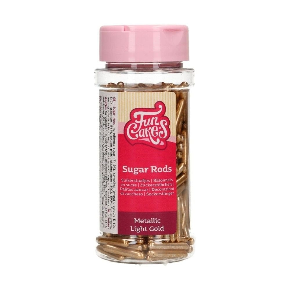 FunCakes Metallic Light Gold Sugar Rods XL 70g