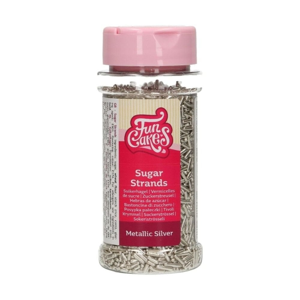 FunCakes Metallic Silver Sugar Strands 80g