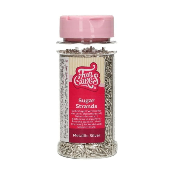 FunCakes Metallic Silver Sugar Strands 80g
