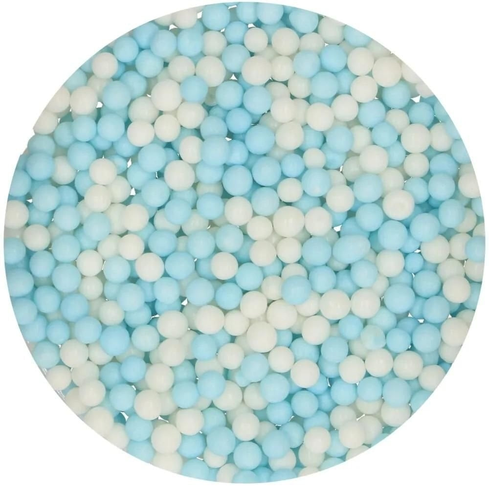 FunCakes Blue/White Medium Soft Pearls 60g