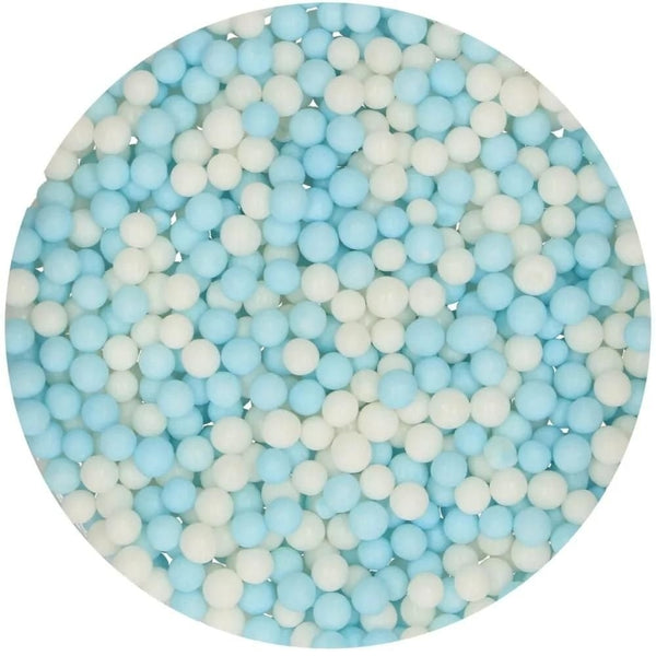 FunCakes Blue/White Medium Soft Pearls 60g