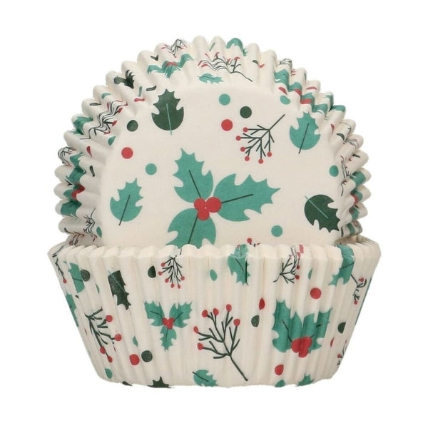 FunCakes Holly Leaf Baking Cases x 48