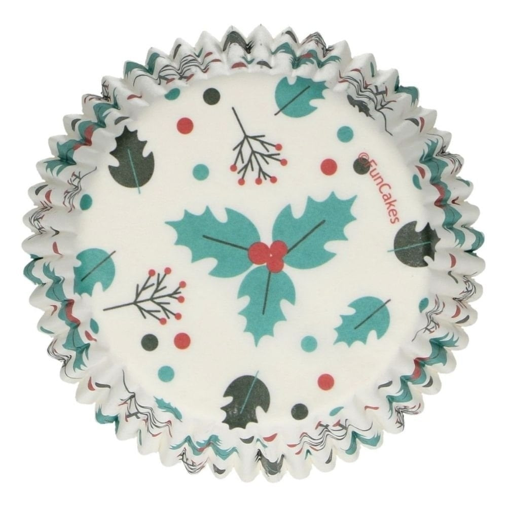 FunCakes Holly Leaf Baking Cases x 48