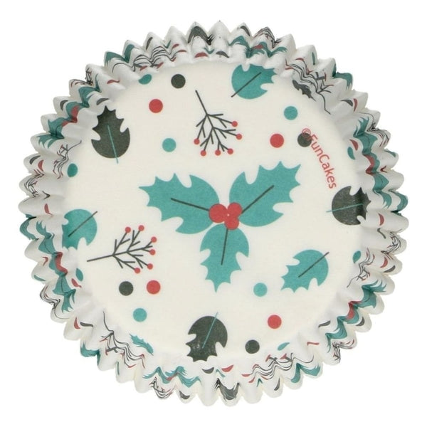 FunCakes Holly Leaf Baking Cases x 48