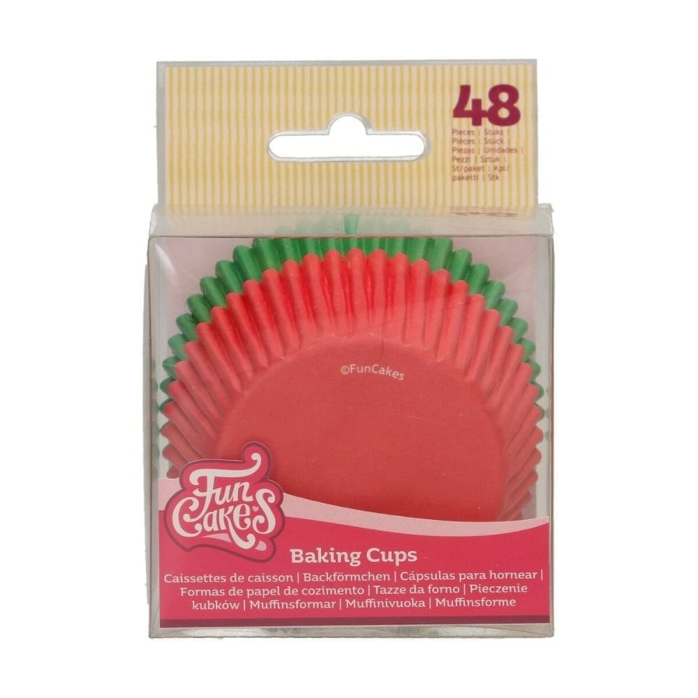 FunCakes Red & Green Baking Cases x 48