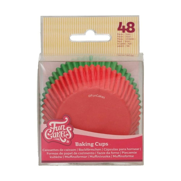 FunCakes Red & Green Baking Cases x 48