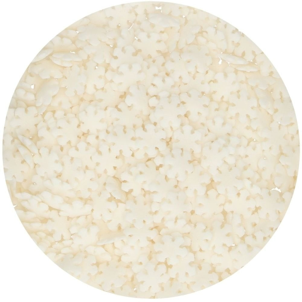 FunCakes White Snowflake Sprinkles 50g