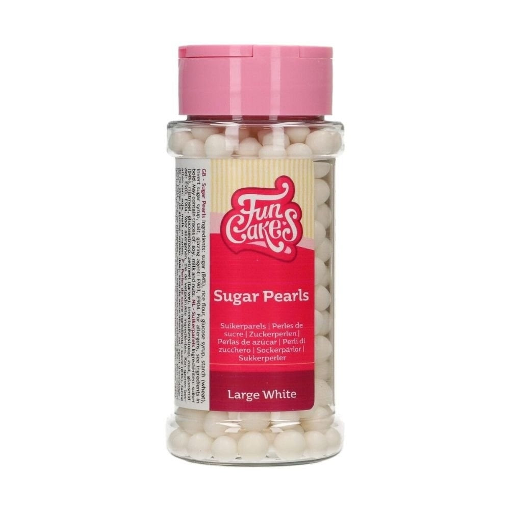 FunCakes White Large Sugar Pearls 70g