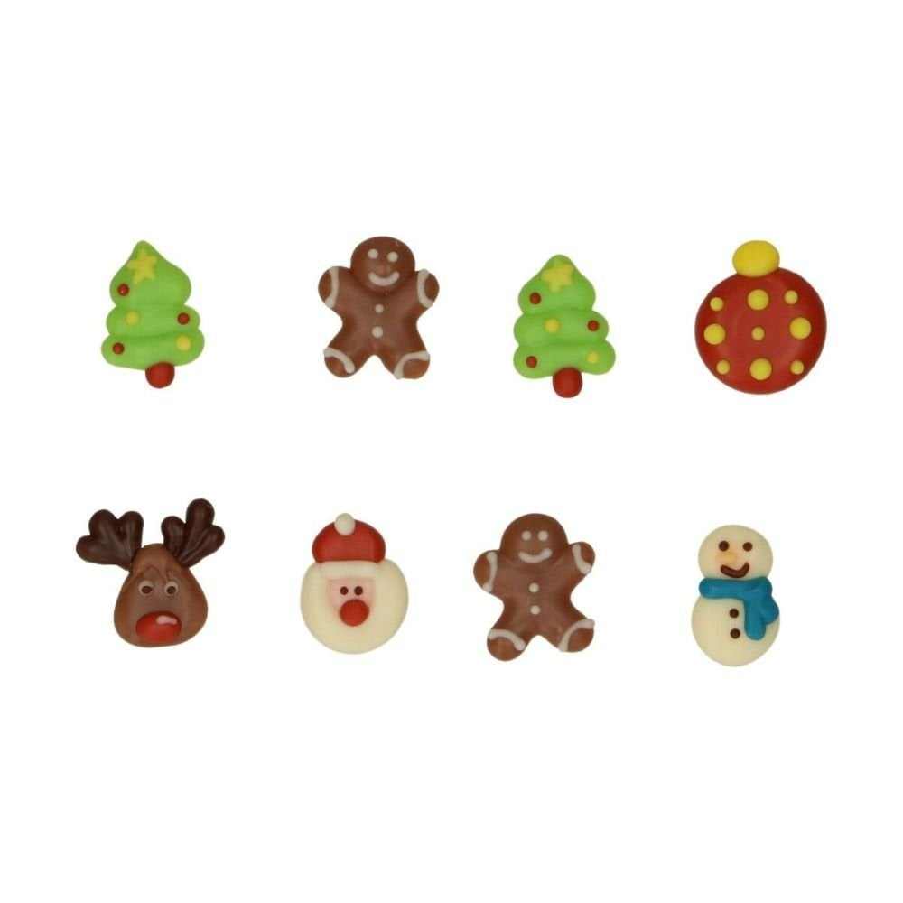 FunCakes Colourful Christmas Chocolate Decorations x 8