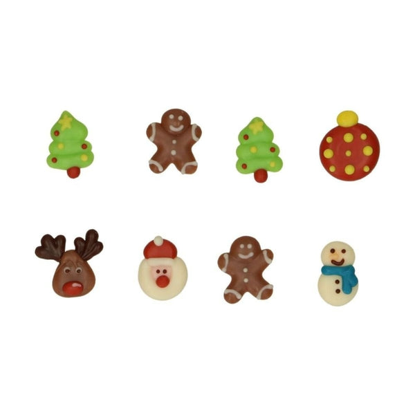 FunCakes Colourful Christmas Chocolate Decorations x 8