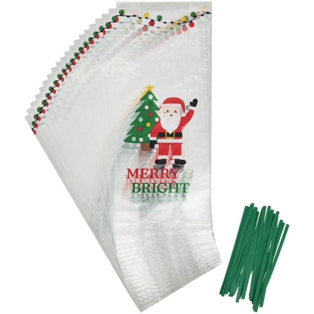 Wilton Treat Bags Santa Merry & Bright x20