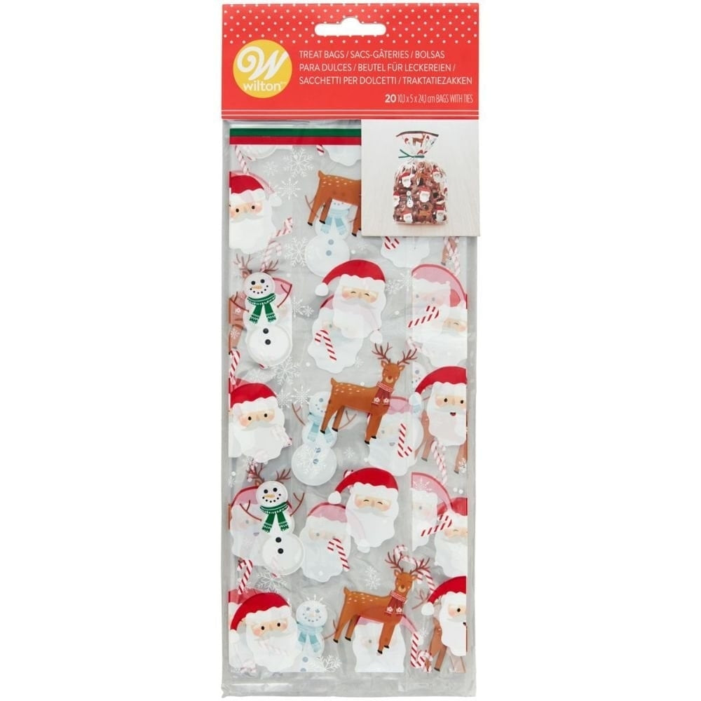 Wilton Santa / Snowman / Reindeer Treat Bags x20