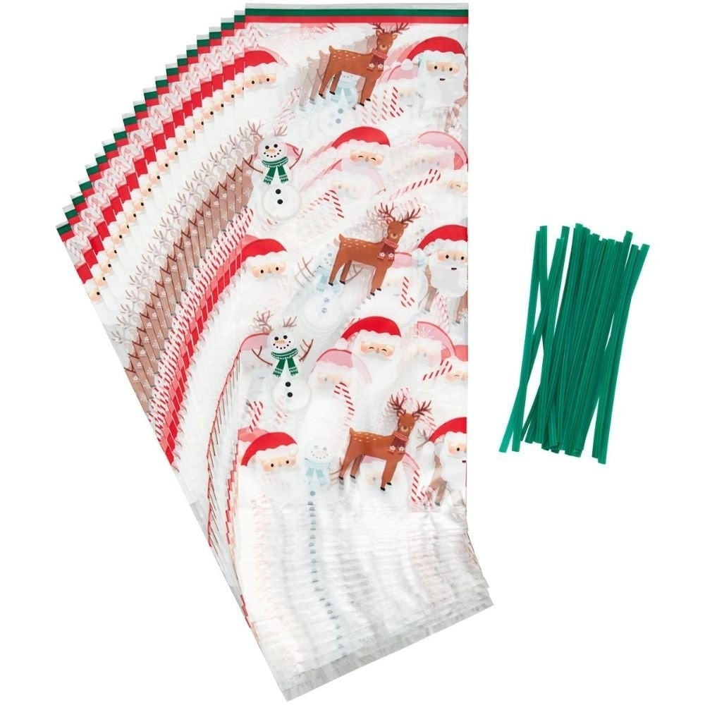 Wilton Santa / Snowman / Reindeer Treat Bags x20