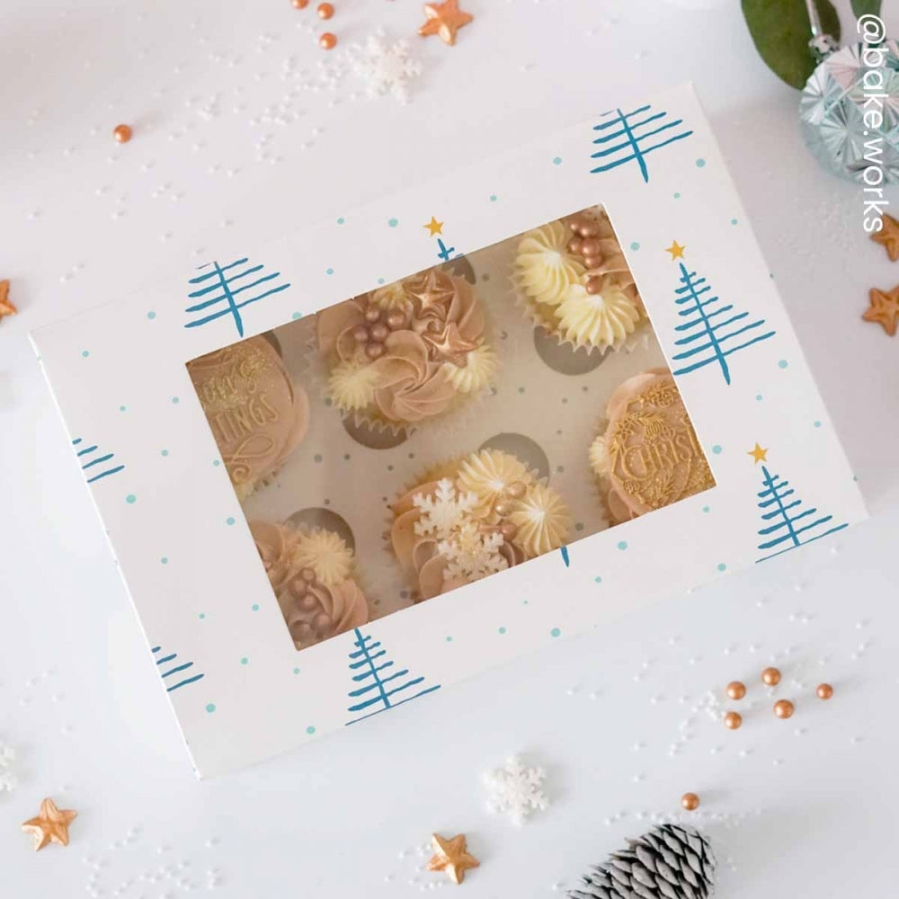 Simply Making Nordic Trees Cupcake Box