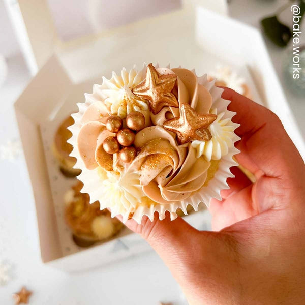 FunCakes Bronze Gold Stars Sugar Decorations Set Of 24