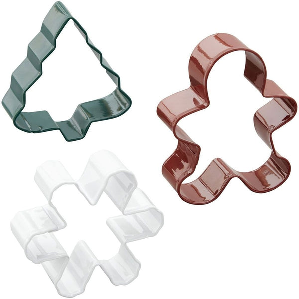 Wilton Tree, Snowflake & Gingerbread Man Cookie Cutter Set Of 3