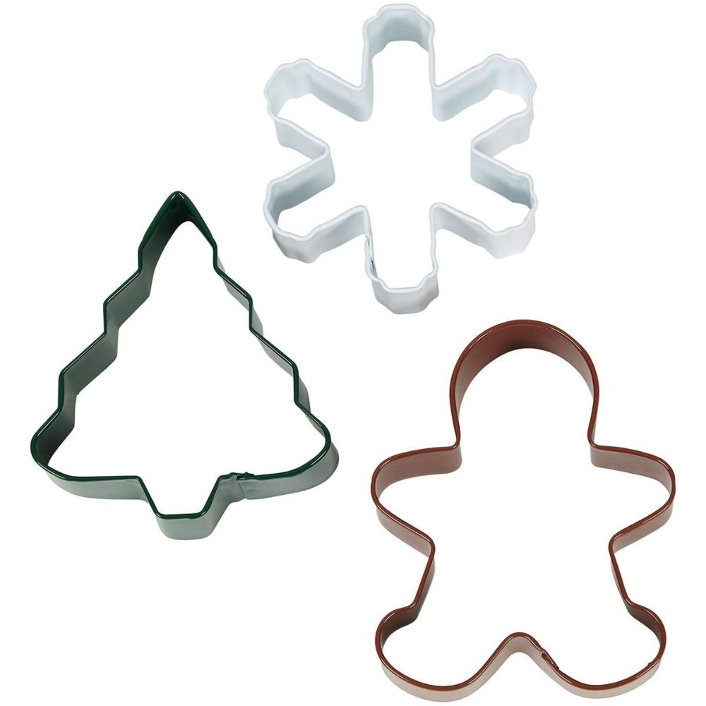 Wilton Tree, Snowflake & Gingerbread Man Cookie Cutter Set Of 3