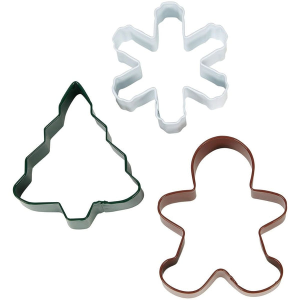 Wilton Tree, Snowflake & Gingerbread Man Cookie Cutter Set Of 3